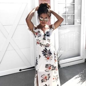 Floral maxi off shoulder dress